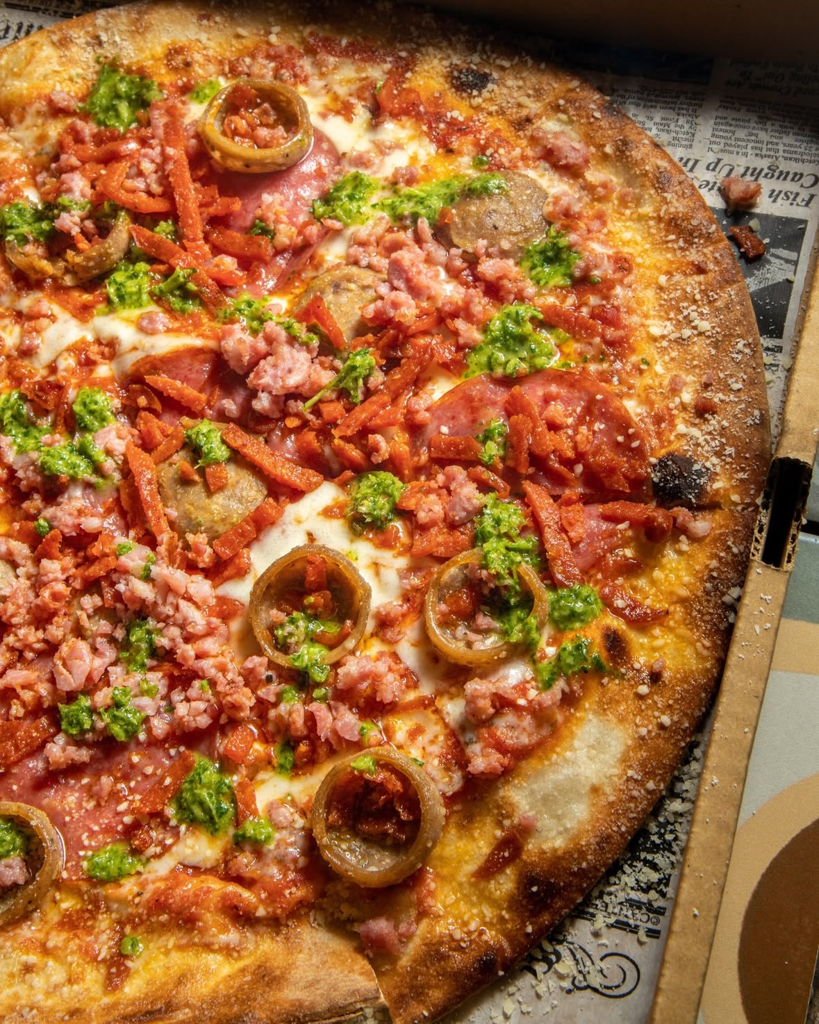 La intensidad de una buena pizza de carnes