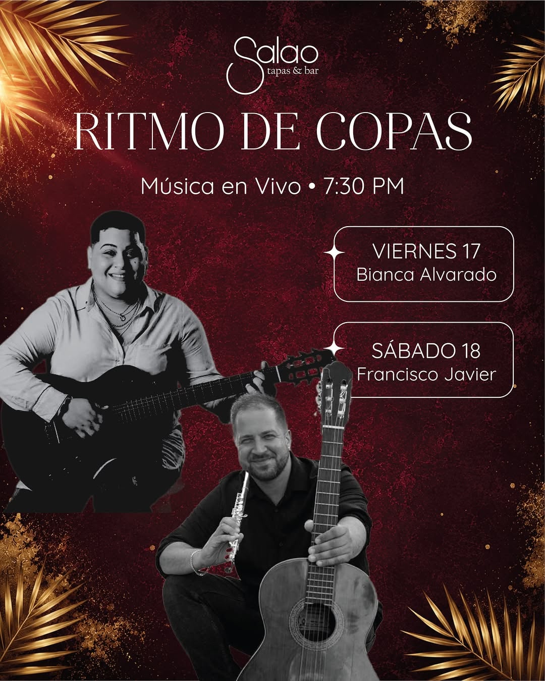 Cena con música en vivo
